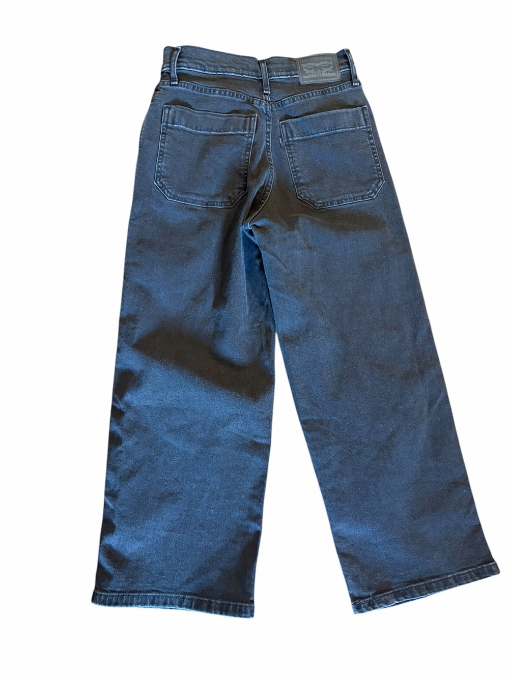 Levi’s Mile High Cropped Wide Leg Black Jean Size 24 - Picture 3 of 8